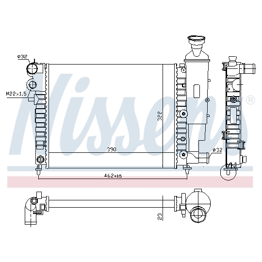 63522 - Radiaator, mootorijahutus 