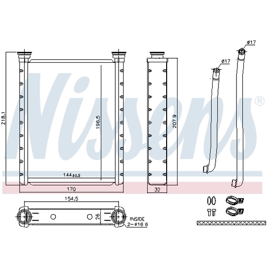 707172 - Heat Exchanger, interior heating 