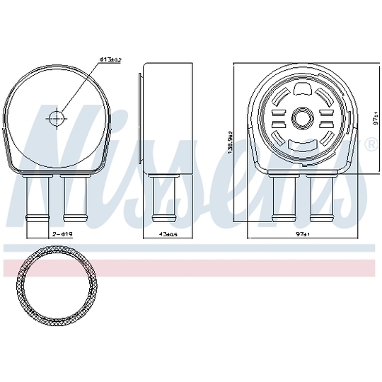 90946 - Oljekylare, motor 