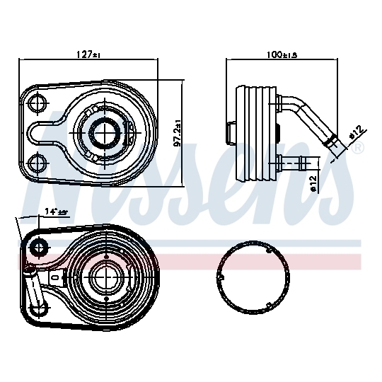 91163 - Oljekylare, motor 