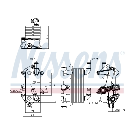 91182 - Oljekylare, motor 