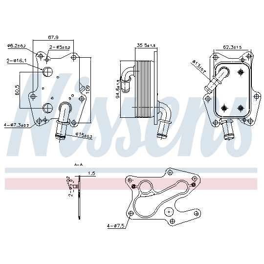 91239 - Oljekylare, motor 