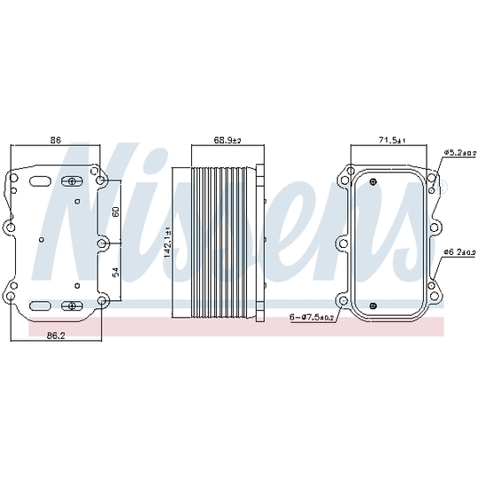 91253 - Oljekylare, motor 