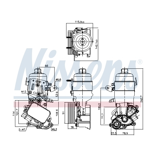 91326 - Oljekylare, motor 