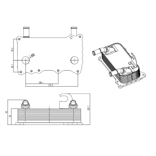 31846 - Oil Cooler, engine oil 