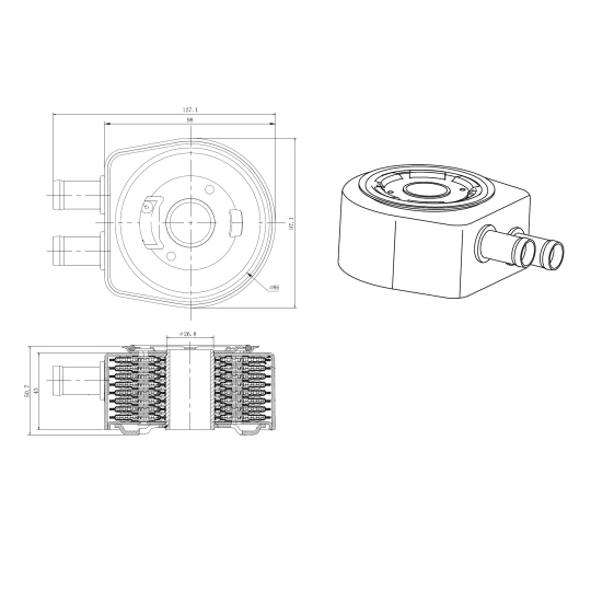 31834 - Oil Cooler, engine oil 