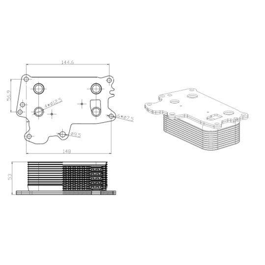 31840 - Oil Cooler, engine oil 