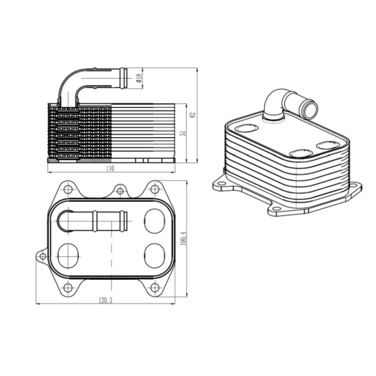 31837 - Oljekylare, motor 