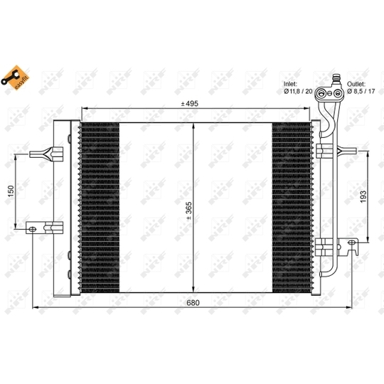 350034 - Condenser, air conditioning 