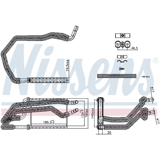 707222 - Heat Exchanger, interior heating 