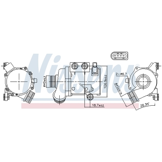 831076 - Vattenpump, motorkylning 