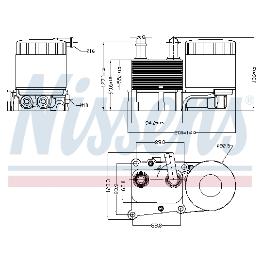 90706 - Oljekylare, motor 