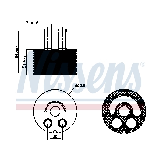 90935 - Oljekylare, motor 