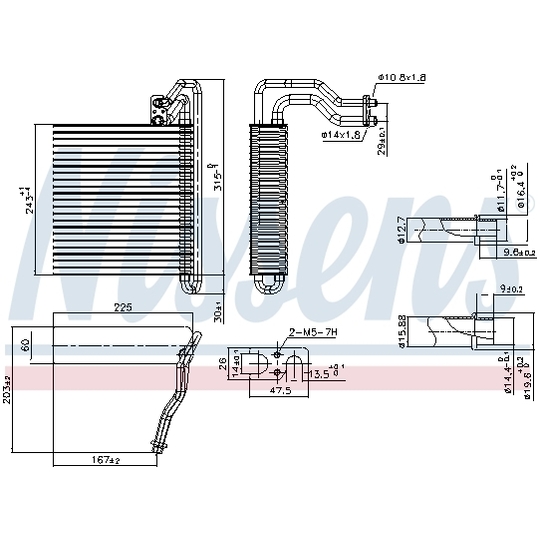 92333 - Evaporator, air conditioning 