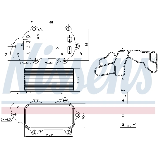 91225 - Oljekylare, motor 