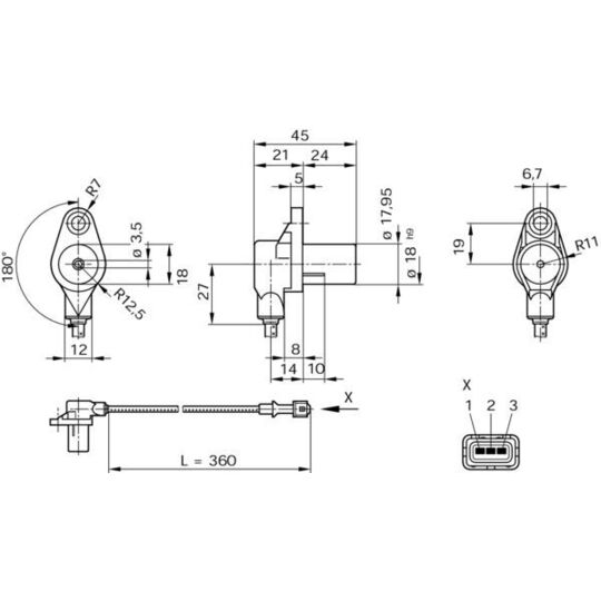 0 261 210 104 - RPM Sensor, engine management 