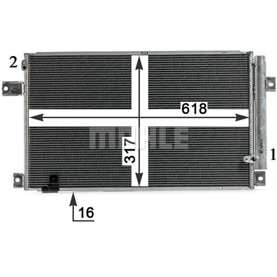 AC 828 000P - Condenser, air conditioning 