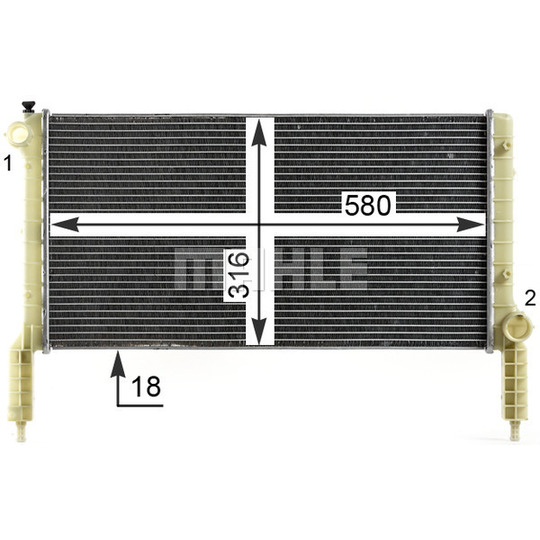 CR 1991 000P - Radiator, engine cooling 