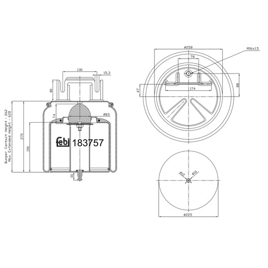 183757 - Bellow, air suspension 