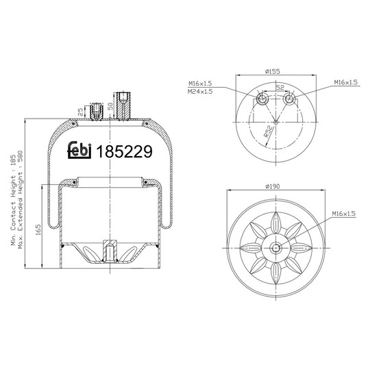 185229 - Bellow, air suspension 