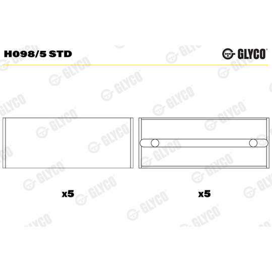 H098/5 STD - Crankshaft Bearings 