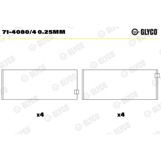 71-4080/4 0.25mm - Big End Bearings 