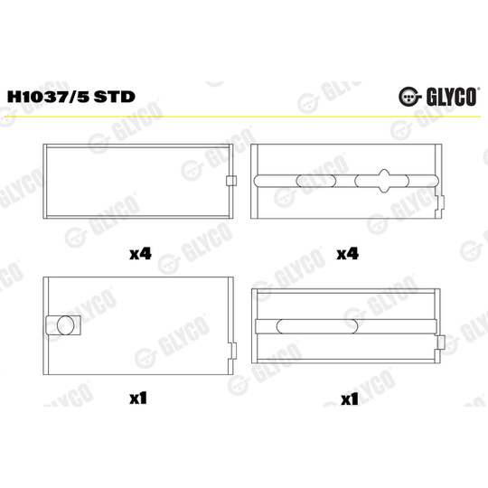 H1037/5 STD - Crankshaft Bearings 