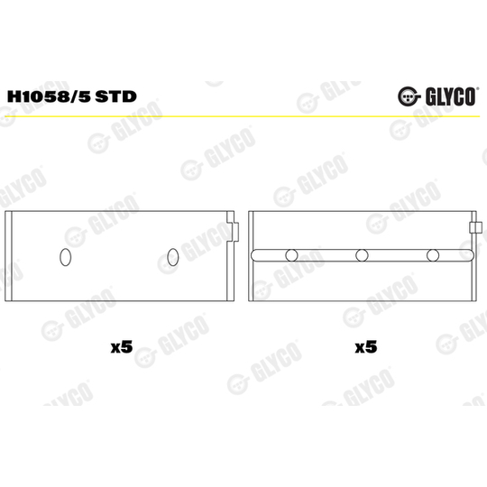 H1058/5 STD - Crankshaft Bearings 