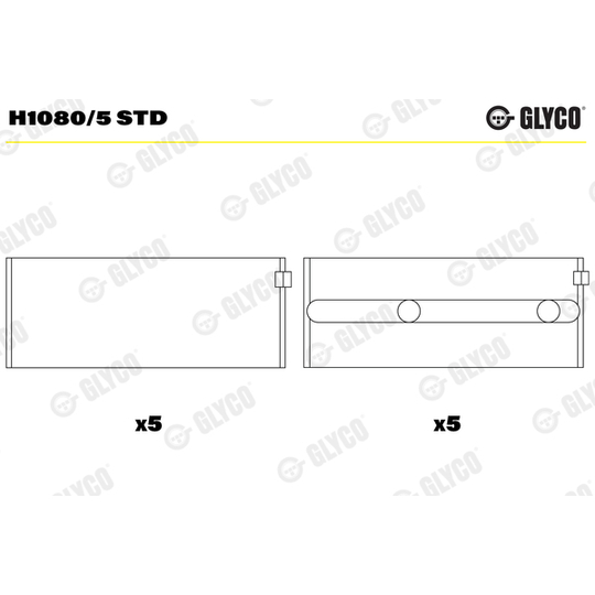 H1080/5 STD - Crankshaft Bearings 