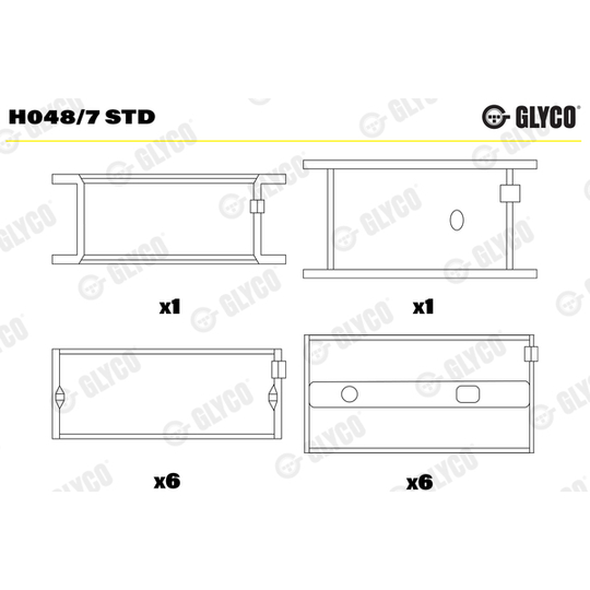 H048/7 STD - Crankshaft Bearings 