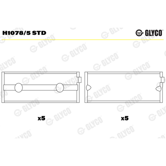 H1078/5 STD - Crankshaft Bearings 