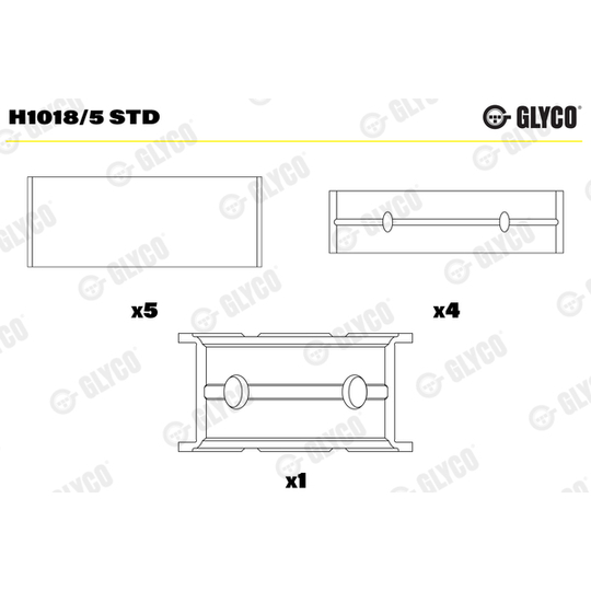 H1018/5 STD - Crankshaft Bearing Set 