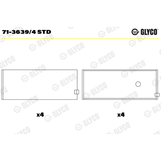 71-3639/4 STD - Big End Bearings 