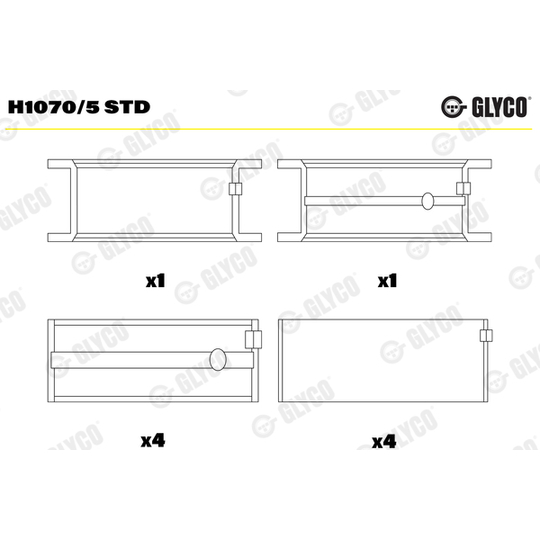 H1070/5 STD - Crankshaft Bearings 