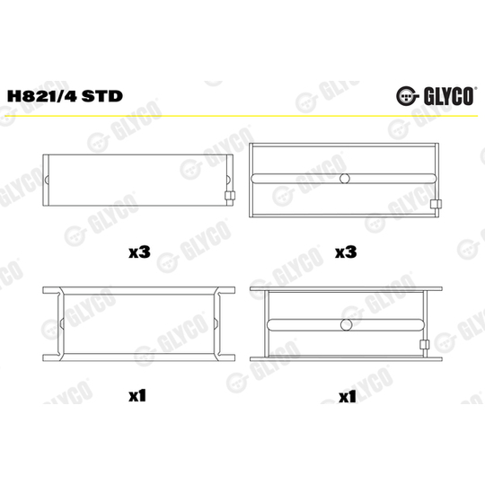 H821/4 STD - Crankshaft Bearings 