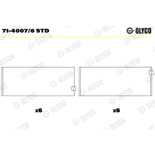 71-4007/6 STD - Big End Bearings 