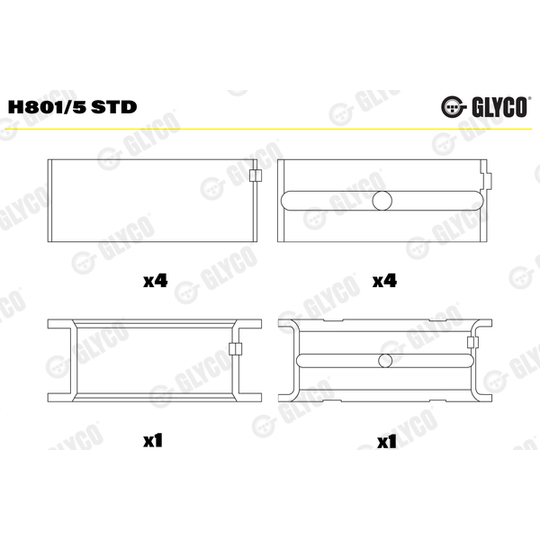 H801/5 STD - Crankshaft Bearings 