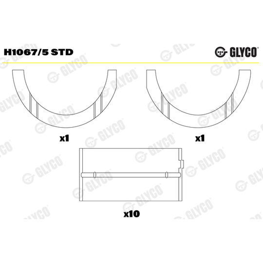 H1067/5 STD - Crankshaft Bearings 