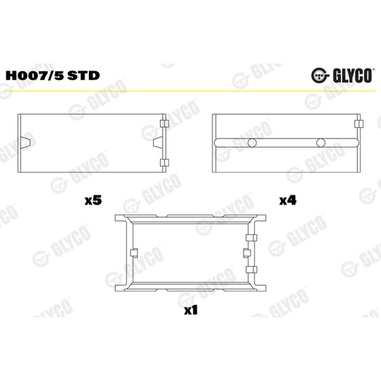 H007/5 STD - Crankshaft Bearings 