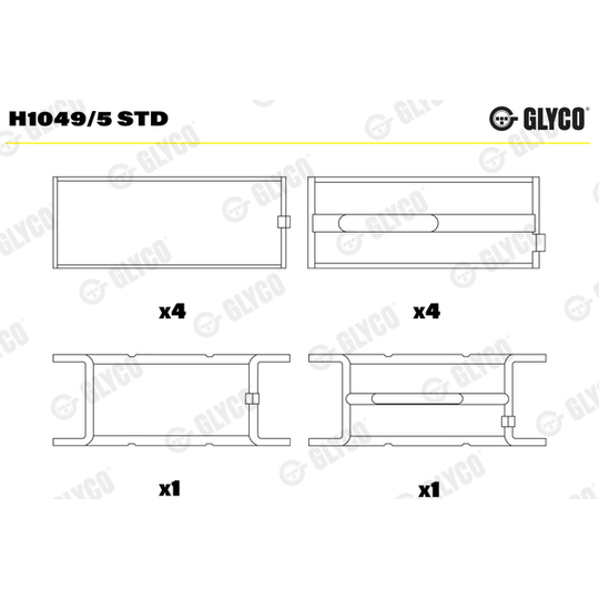 H1049/5 STD - Crankshaft Bearings 