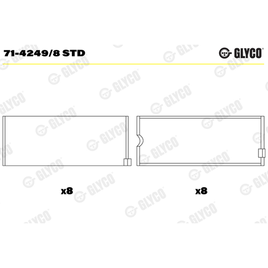 71-4249/8 STD - Big End Bearings 