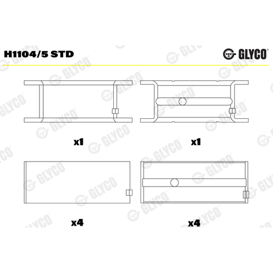 H1104/5 STD - Crankshaft Bearings 