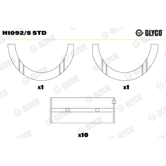 H1092/5 STD - Crankshaft Bearings 