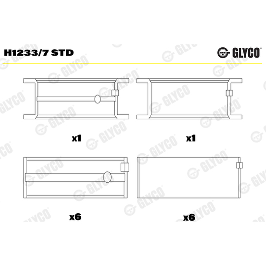 H1233/7 STD - Crankshaft Bearings 