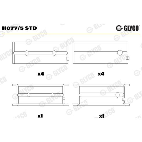 H077/5 STD - Crankshaft Bearings 