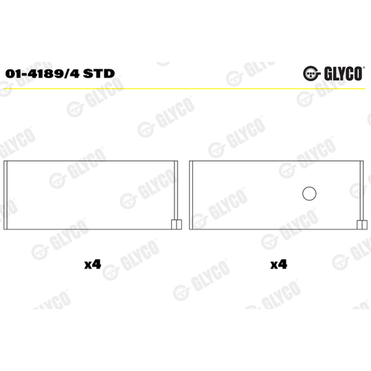 01-4189/4 STD - Big End Bearings 