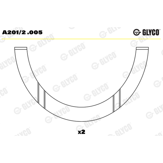 A201/2 .005 - Thrust Washer, crankshaft 