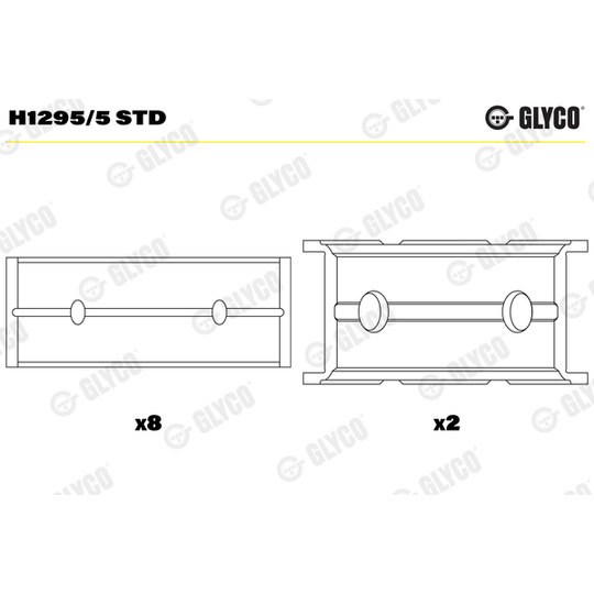 H1295/5 STD - Crankshaft Bearings 