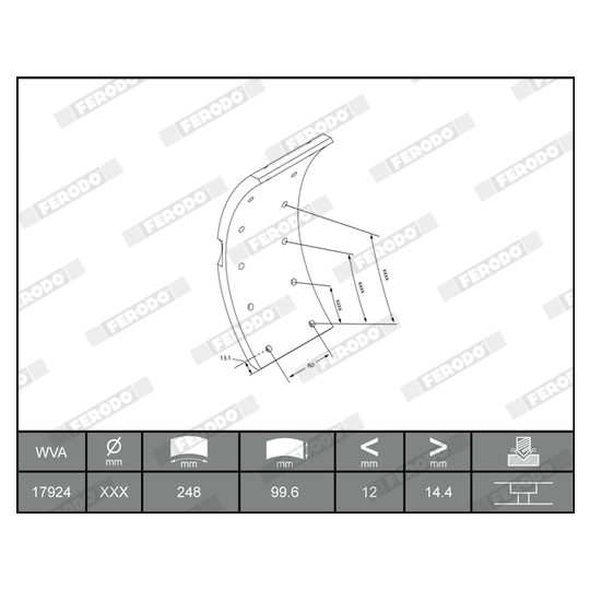 K17924.0-F3653 - Brake Lining Kit, drum brake 