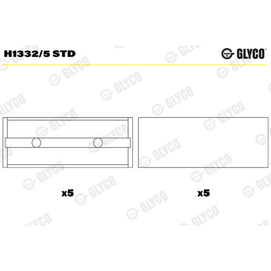 H1332/5 STD - Crankshaft Bearings 